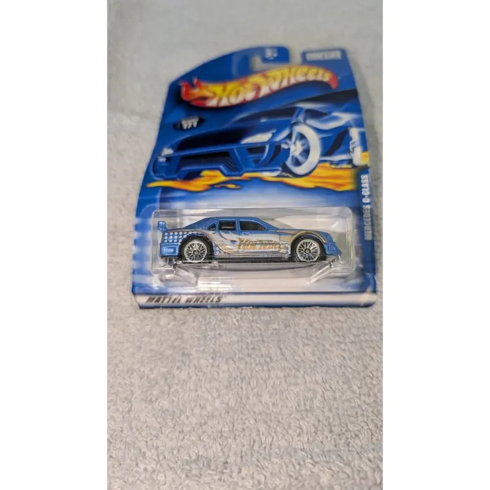 2001 Hot Wheels Mercedes C-Class #171 53714 Blue Chrome Lace Wheels Sealed
